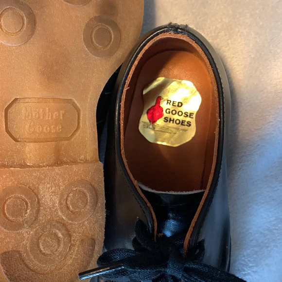 Vintage little boys shoes mother goose blue leather sneakers red goose black 6.5 - Picture 4 of 11